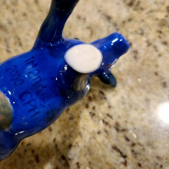 TM & CPH Accents Tm And Cph 200 Colorful Painted Cow Blue Yellow