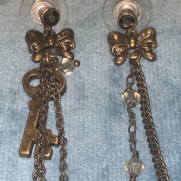 Betsey Johnson Jewelry Bronze Betsey Johnson Lock And Key Earrings Poshmark
