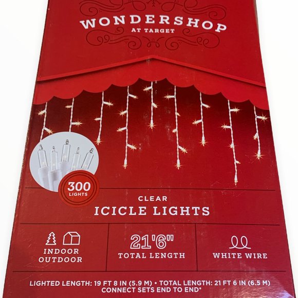 Holiday Icicle Lights 30 Clear Indoor Outdoor 26 White
