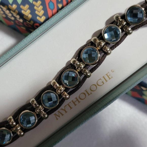 Mythologie Jewelry Nwt Mythologie Blue And Gold Boho Chic Bracelet