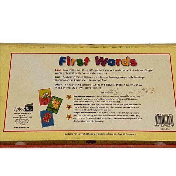 Spice Box Toys First Words Puzzle Set Homeschooling Preschool Prek