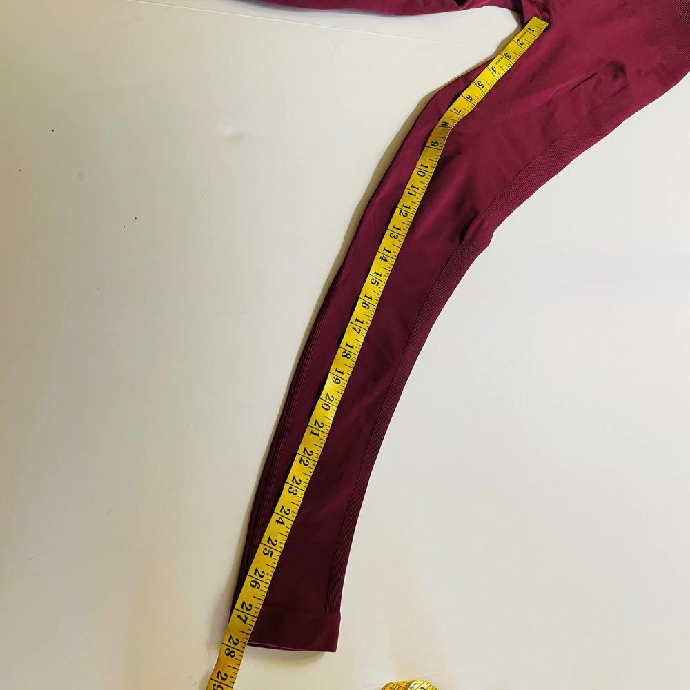 Lululemon Ebb And Flow Red Full Length Leggings Gem