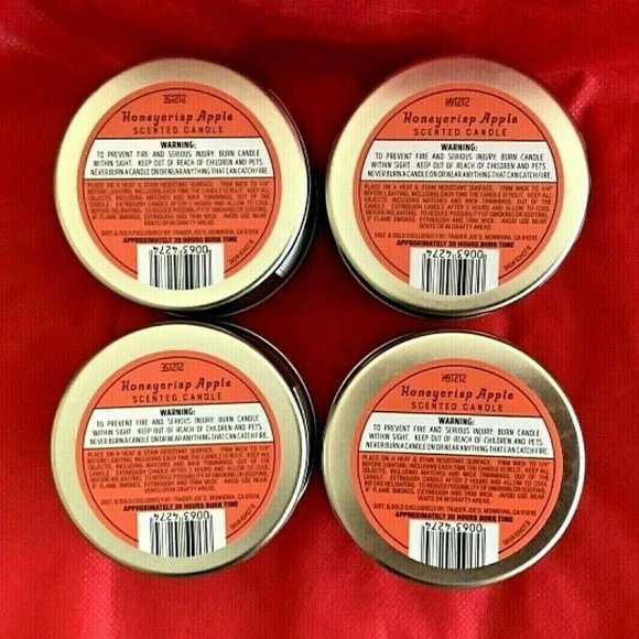Trader Joe’s Accents Trader Joes Honeycrisp Apple Scented Candle Lot Of 4 Tins New Poshmark
