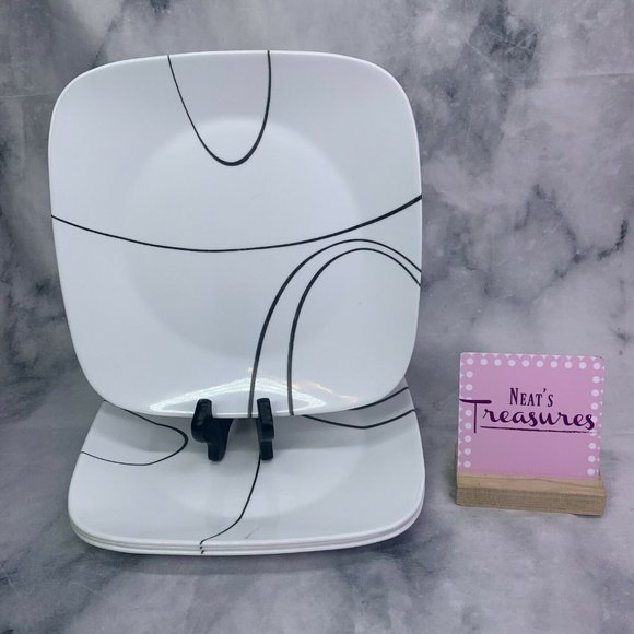 Corelle Dining Corelle Simple Lines Break Chip Resistant Black