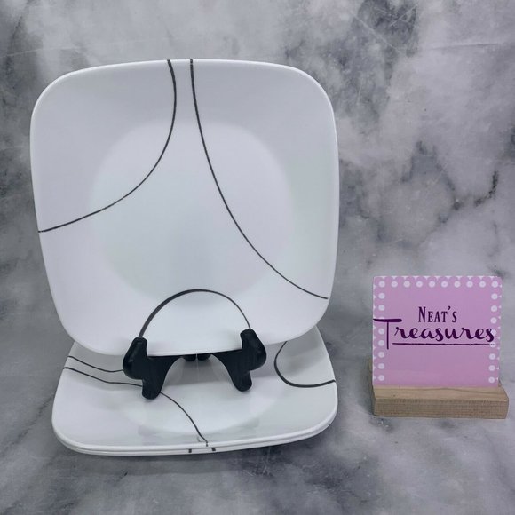 Corelle Dining Corelle Simple Lines Break Chip Resistant Black