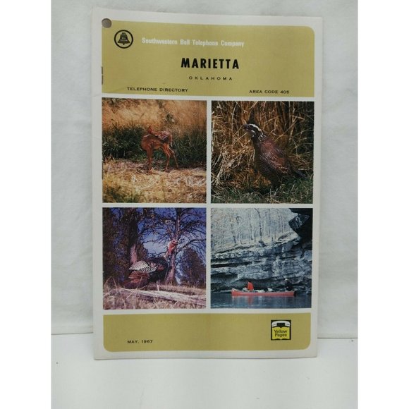 SWB Office Vintage 967 Marietta Oklahoma Phone Book Southwestern