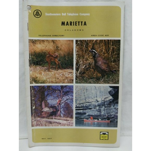 SWB Office Vintage 967 Marietta Oklahoma Phone Book Southwestern