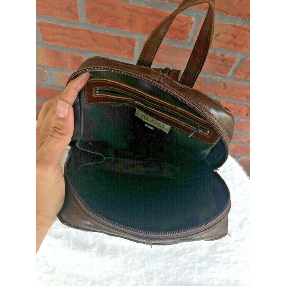 Aldo Bags Vintage Leather Backpack Convertible Knapsack Sling Ruck