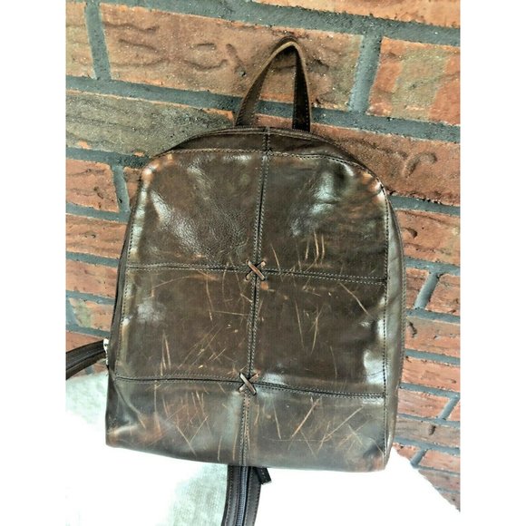 Aldo Bags Vintage Leather Backpack Convertible Knapsack Sling Ruck