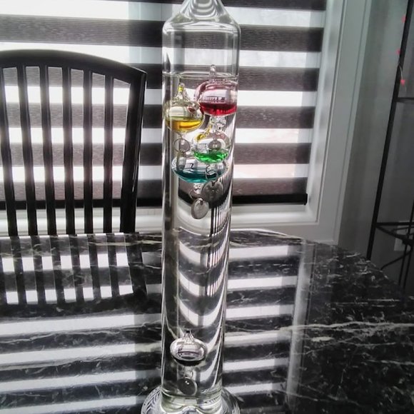 Art Vintage Galileo Thermometer Floating Glass Balls Temperature