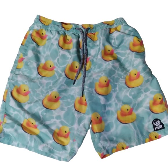Neff Swim Mens Neff Rubber Duck Aqua Green Drawstring Hot Tub Swim
