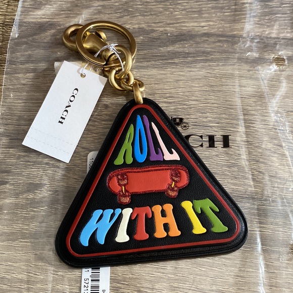 Coach Accessories Coach Bag Charm In Rainbow Signature Canvas Nwt