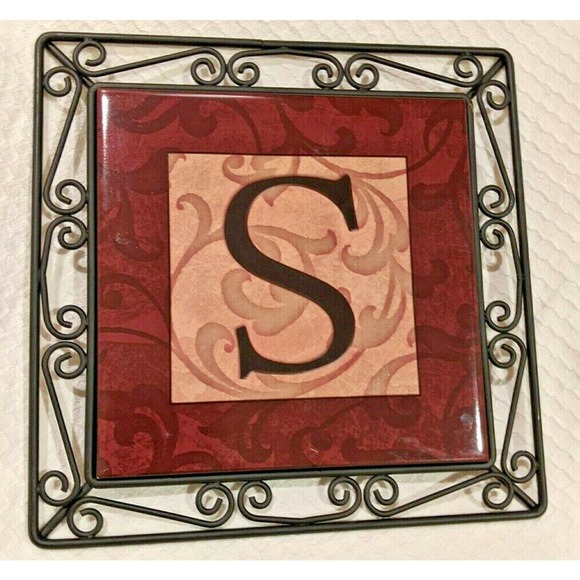 Unbranded Dining Countertop Hanging Trivet Letter S Ceramic Metal