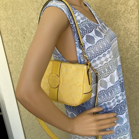 Coach Bags Coach Lonnie Baguette In Signature Jacquard Retro Yellow