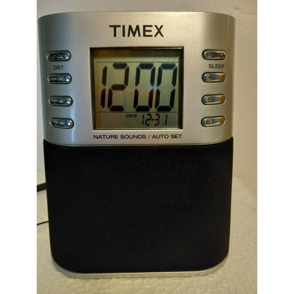 Timex Wall Decor Alarm Clock Radio W Preset Nature Sounds Timex T38s Lcd Digital Am Fm Dual