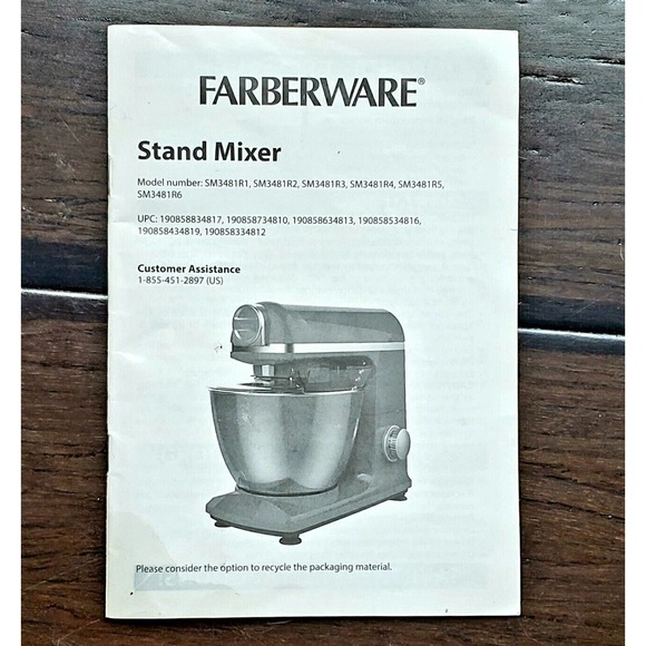 Farberware Kitchen Farberware Stand Mixer Instruction Manual