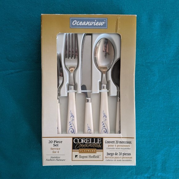 Corelle Dining Corelle Coordinates Oceanview Flatware Set 2pc Vintage Poshmark