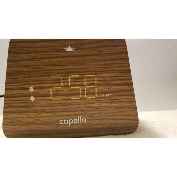 Capello Wall Decor Capello Modern Mantle Clock Dual Alarm Woodgrain