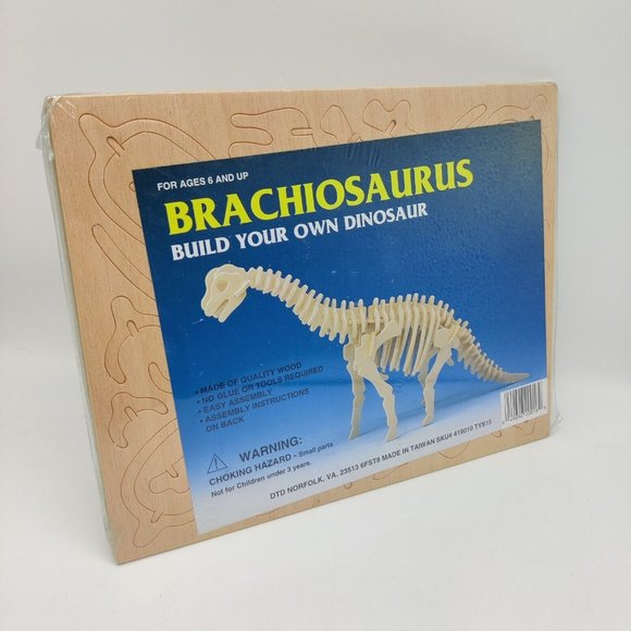 Toys Build Your Own Brachiosaurus Dinosaur Wood Wooden Model Building