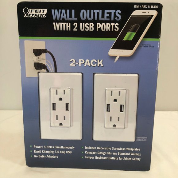 Other Feit Electric Wall Outlets With 2 Usb Ports Poshmark