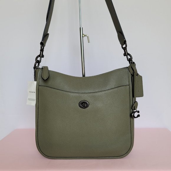 Coach Bags Coach Pebbled Leather Chaise Crossbody Bag Army Green
