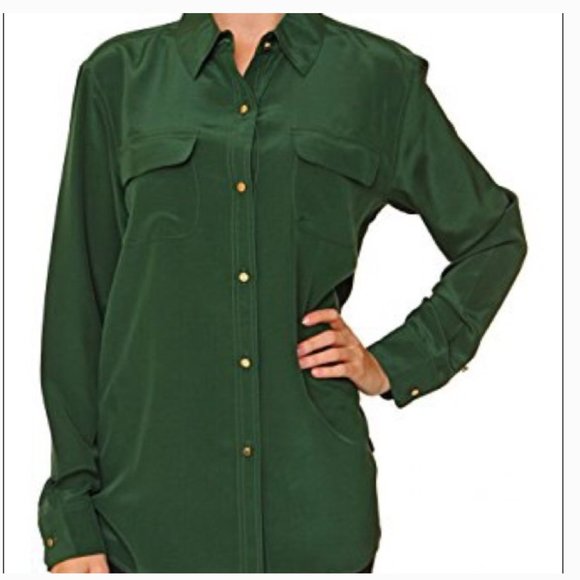 Juicy Couture Tops Juicy Couture Emerald Green Button Down Blouse