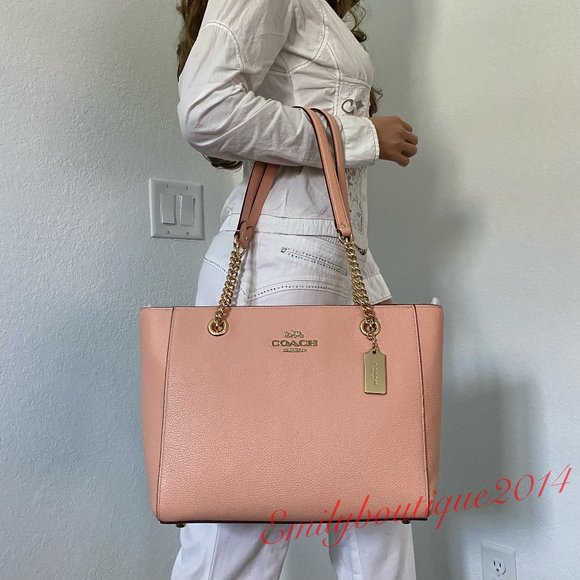 Coach Bags Nwt Coach Cammie Chain Tote Faded Blush Pebble Leather