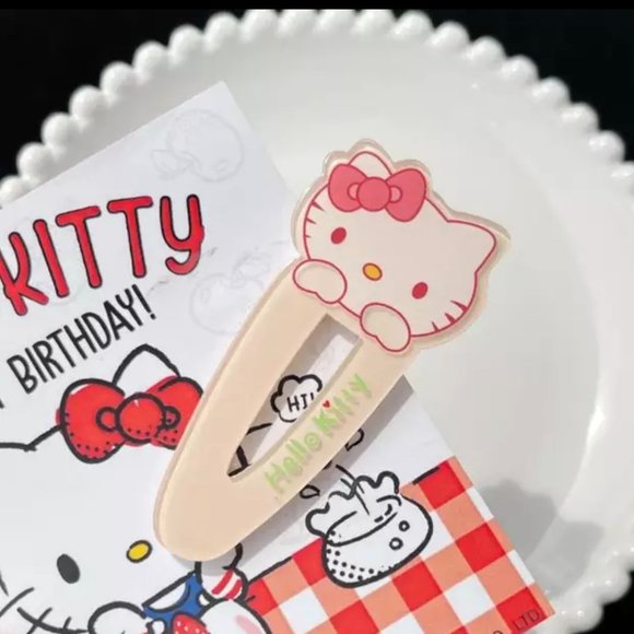 Hello Kitty Hair Hello Kitty Barrette X 2 Snap Barrettes Acrylic On