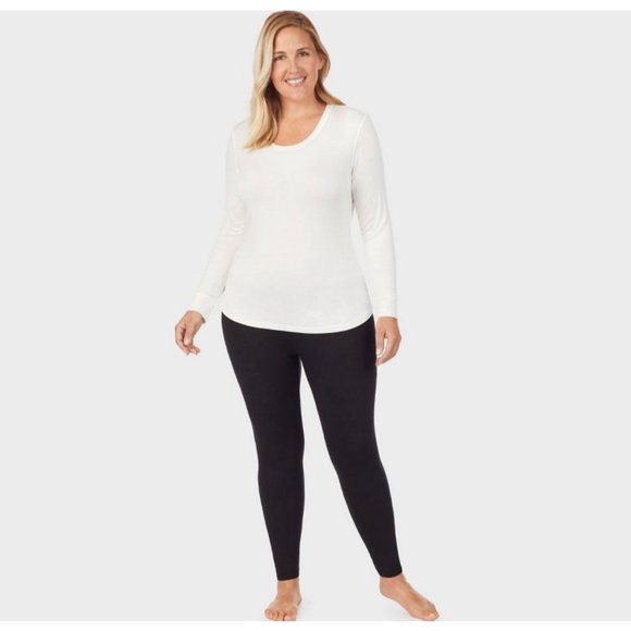 Cuddl Duds Tops Cuddl Duds Ivory Smooth Stretch Thermal Warm Scoop