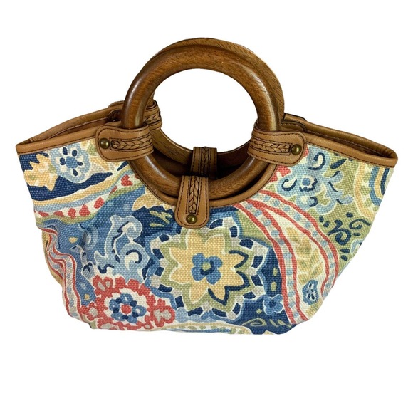 Fossil Bags Fossil Satchel Crossbody Linen Handbag Floral Print