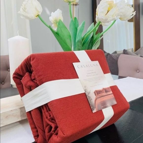 Target Bedding Casaluna Clay Queen Size Linen Blend Duvet Cover 3