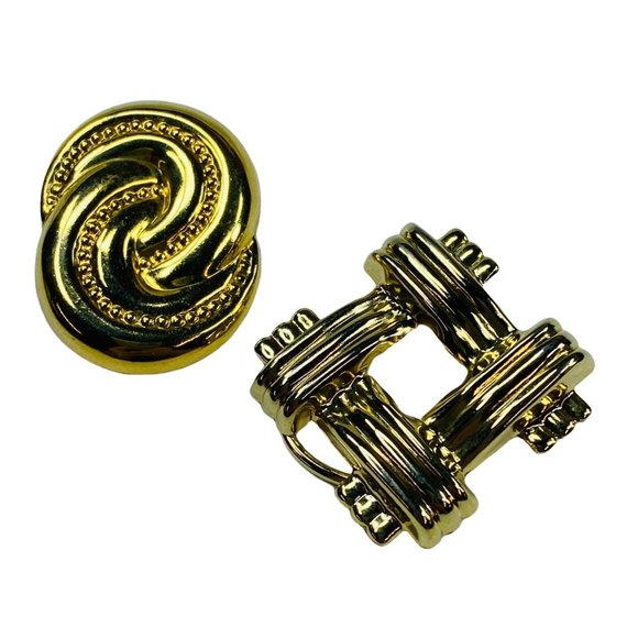 Accessories Scarf Clips Vintage Gold Tone Geometric Shapes Unbranded
