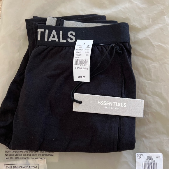 Essentials Pants Essentials Fear Of God Black Lounge Pants Xxs Poshmark