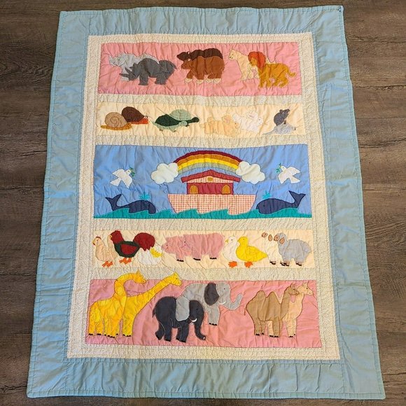 Handmade Bedding Vintage Noahs Ark Crib Applique Wall Hanging Handmade Poshmark