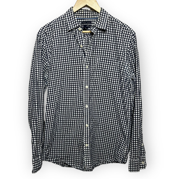 GAP Shirts Gap Men Classic Cabin Blue White Checked Vintage Wash