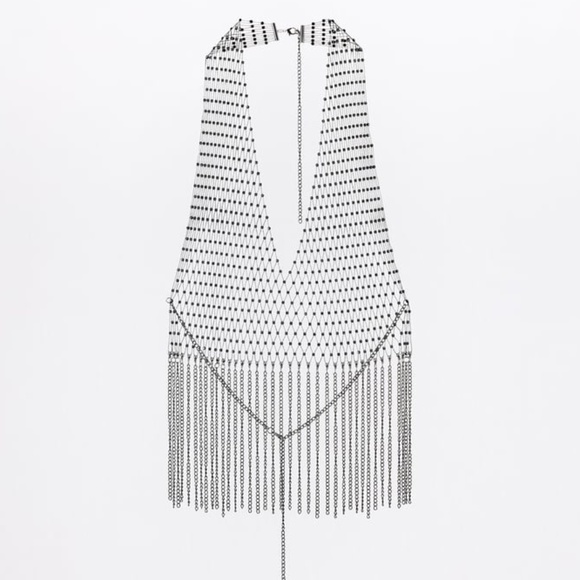 Zara Tops Zara Rhinestone Mesh Top Poshmark