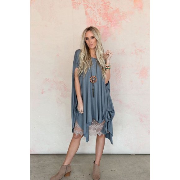 Three Bird Nest Tops Three Bird Nest The Wren Tunic Silver One Size