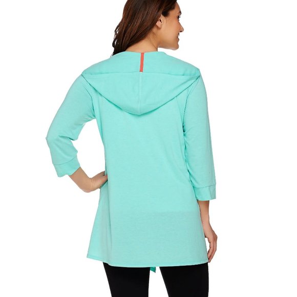 Cuddl Duds Tops Cuddl Duds 34 Sleeve Jersey Knit Hooded Wrap With