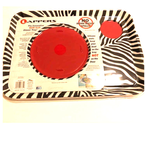 Lapper Dining 2pack Nonslip Dinner Trays In Zebra Print Poshmark