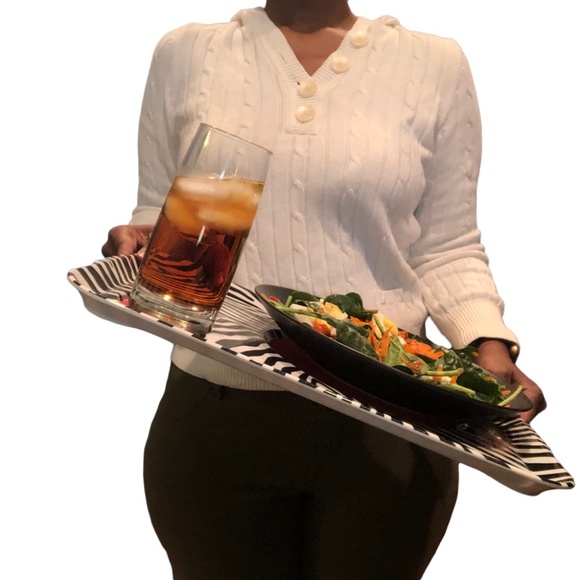 Lapper Dining 2pack Nonslip Dinner Trays In Zebra Print Poshmark