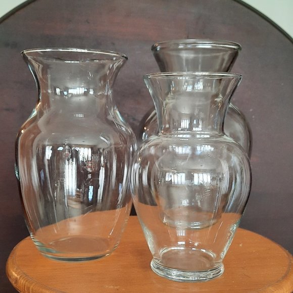 Source Unknown Accents Vintage Ginger Jar Shaped Glass Vases Set Of