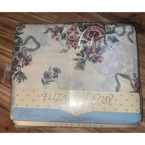 Bedding Vintage Elizabeth Gray Victoria Full Fitted Sheet Jcpenney