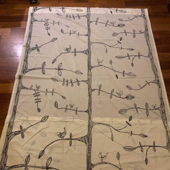 IKEA Accents Ikea Wilj Bird And Tree Branch Curtain Panels Black Cream 58x76 Poshmark