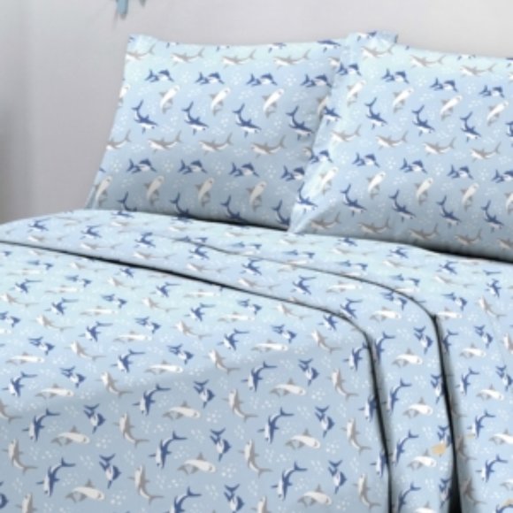 Bedding Sanders Printed Microfiber 3 Pc Sheet Set Twin Blue Poshmark