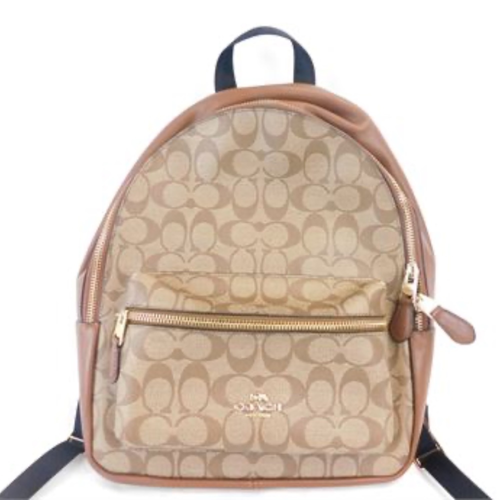 Coach Medium Charlie Backpack In Signature Canvas Gem