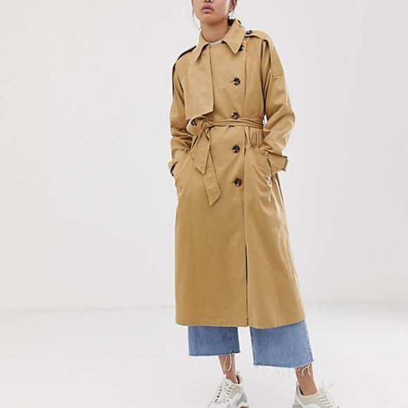 ASOS Jackets & Coats Asos Longline Trench Coat Size Us4 Good Used