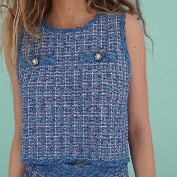 Zara Tops Nwt Zara Textured Knit Crop Top Poshmark