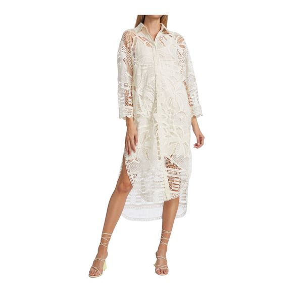 FARM Rio Dresses Farm Rio Guipure Lace Shirtdress Size Xs Nwt