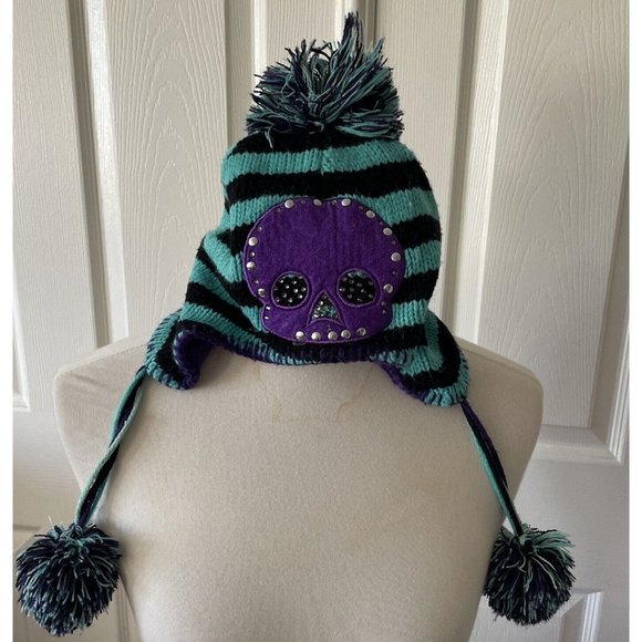 Joe Boxer Accessories Joe Boxer Girls Snow Hat Osfm Skull Striped