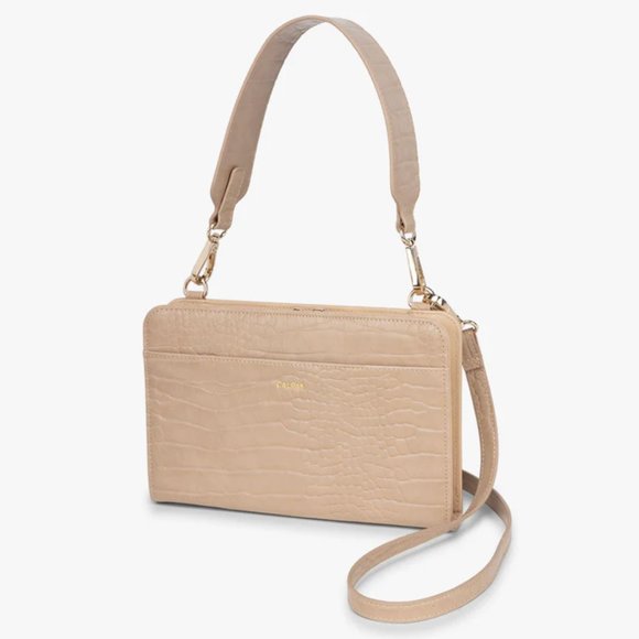 Calpak Bags Nwt 222 Croc Wallet Sand Poshmark